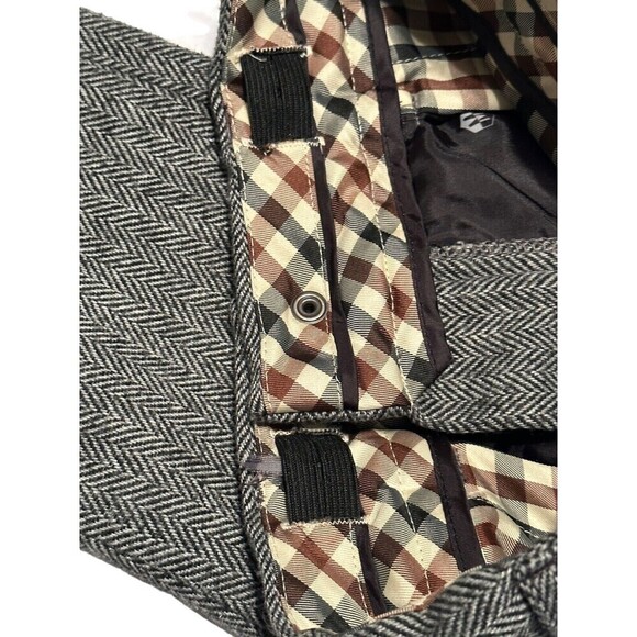 Mexx Boy's Gray  Dress Pants size 4t Wool Blend Brown/tan Checkered Lined - Picture 4 of 6